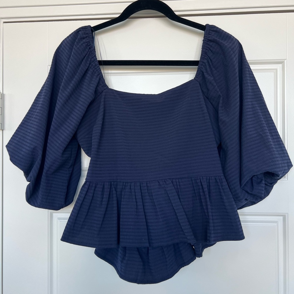 Elegant Navy Blue Women's Top